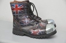 Underground Steel Cap 'Stormer' Union Jack Combat Boots Size UK 6 EUR 40