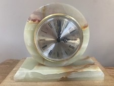 Vintage Mantle Clock Onyx Art Onyx  Quartz Analogue Display Country Home Heavy
