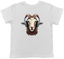 Goat DJ Kids T-Shirt Headphones Techno Rock Punk Rap Music Childrens Boys Girls