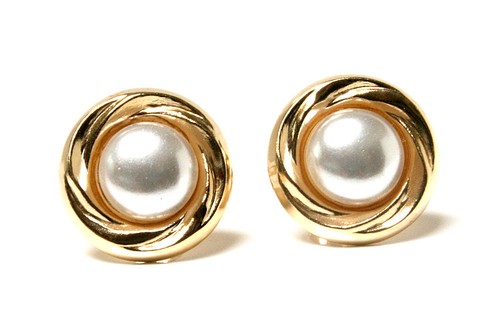 9ct gold pearl - gold, studs
