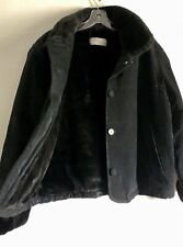 THE ABSOLUTE LEATHER COMPANY BLACK SUEDE LEATHER BIKER JACKET  SIZE:LARGE