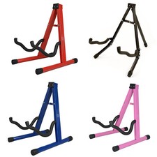 Folding Metal Guitar Stand Music Electric Acoustic Free Standing A Frame Stand
