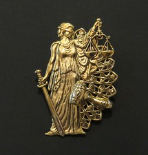 Attorney Pin Brooch 24 Kt Gold
