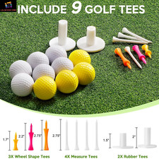 Golf Practice Mat 5x4Ft – Heavy-Duty Artificial Turf Hitting Pad w/ 9 Tees for B