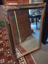 Large Vintage Style Mirror  Bevelled Edges Crackle Arqadia   – 24x36 Inches