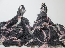 Victoria Secret Bra Size L Dark Gray Underwired Unlined Adjustable Straps Lace
