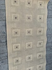 Natural colour stitches & squares pattern runner rug lot BRE101020G