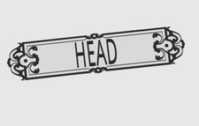 HEAD SIGN FOR BOAT SHIP TOILET BATHROOM DOOR SIGN WITH ADHESIVE FUNNY