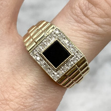 Signet Ring 9 ct Gold Onyx