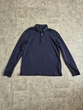 Hugo Boss Long Sleeve Polo Shirt Size Large Navy Pre-Owned
