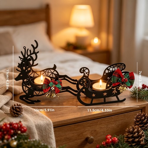 2pcs christmas sleigh - christmas, reindeer