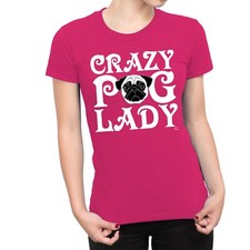 1Tee Womens Crazy Pug Lady