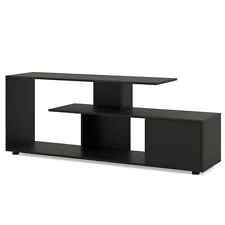 Home Entertainment Center TV Stand w/ Storage Shelves & Cabinet-Black