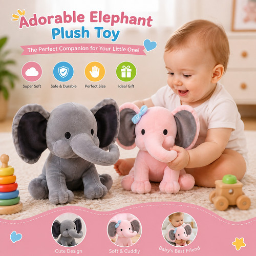25cm elephant plush toy - 25cm,