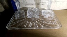 Vintage, 4 piece,  Cut Glass Dressing Table Set. 