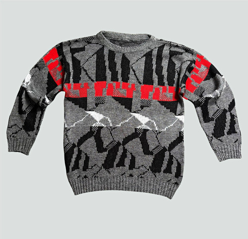 Vintage 80s abstract ski knit - vintage,