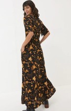 FAT FACE Black Winona Floral Dress. Size UK 12 Regular. RRP £75.*New With Tags*