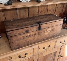RMS QUEEN MARY engraved Vintage Chest / Trunk