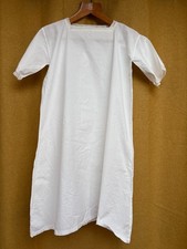 Womens Antique Vintage White Cotton Lace Trim Nightdress Size S UK 8 D020