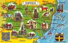 MAP   POSTCARD SUFFOLK UNUSED