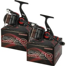 2 x CKR30 Black Fishing Reels Loaded with 8LB Line For Coarse Match Lake River