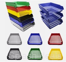 A4 Letter Trays Document - Paper Filing Organisers - Choose Colour & Risers