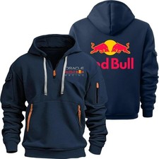 Red Bull Racing Hoodie Men Half Zipper Moto Sweatshirt 2025 Fashion Pullover Top