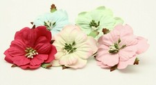PEONIES Mulberry paper Flowers Large 5cm Flower varied colours card making 