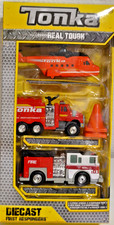 Tonka BUILT TO LAST! DIE-Cast 3 Pack Helicopter, Tank Fire Engine, Fire Engine.