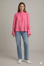 ME+EM Pink Blouse with Ruffle