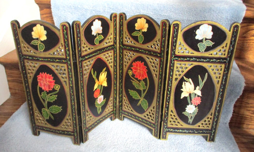 Vintage four panel - panel, floral