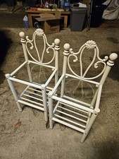 Pair Cream Metal Bedside