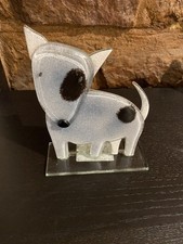 Nobile Glassware Ltd Fused Glass b/terrier charcoal 2009-19 ornament gift Xmas