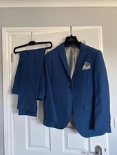 Moss Bros Men's Blue Fit