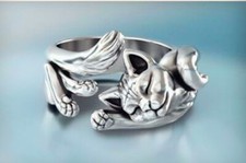 Vintage Cat Adjustable Ring