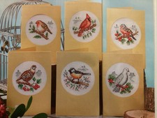 Winter Bird Cards Robin Dove Mistletoe Chaffinch Christmas Cross Stitch Chart