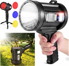 10000000LM Spotlight Rechargeable Flashlight Super Bright Outdoor Handheld Torch