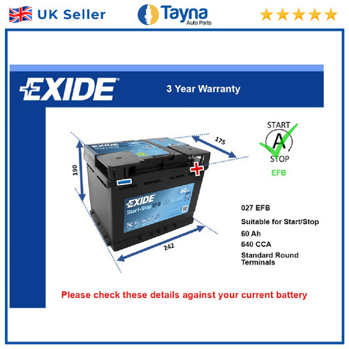 Efb battery fits - fits, jaguar