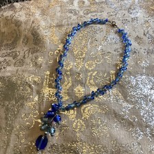 Unbranded Blue Glass Beaded Necklace Costume Jewellery