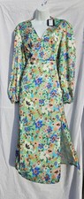 Pieces silky blue green floral