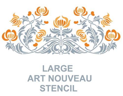 Large art nouveau stencil - large, 22"