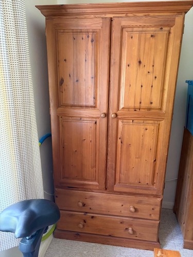 Solid pine double wardrobe - solid,