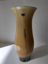 Caithness Glass Ebony Sands 22.5cm Art Nouveau inspired Vase; One owner from new