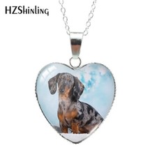 Dachshung Dog Necklace Heart