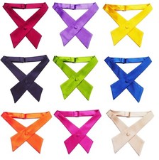 Unisex Cross Over Bowtie Mens Necktie Cravat Pre Tied Adjustable bow tie Satin