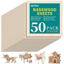 50 Pack Basswood Sheets for