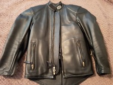 Vintage Bates Leather Motorcycle  Black Jacket 