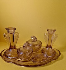 Vintage pink glass dressing - vintage,