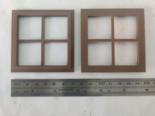 2 x Window Frames, Dolls House Miniature DIY Fixture & Fittings 1:12 Scale 7x7cm