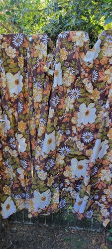 Pair vintage 1970s floral - pair,